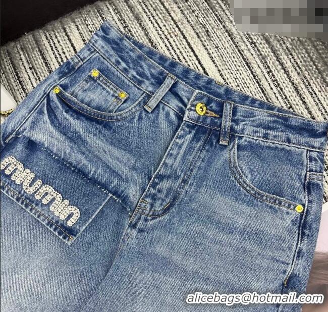 Good Quality Miu Miu Cotton Jeans MM011314 Blue 2026