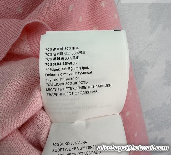 ​Top Grade Miu Miu Satin and Wool Polo Shirt MM011302 Pink 2026