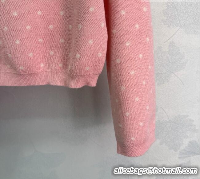 ​Top Grade Miu Miu Satin and Wool Polo Shirt MM011302 Pink 2026