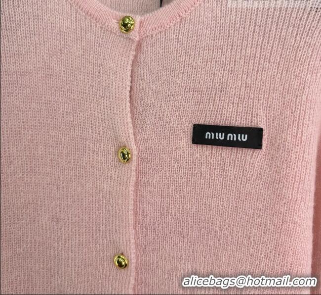 Famous Brand Miu Miu Wool Mohair Cardigan MM011308 Pink 2026