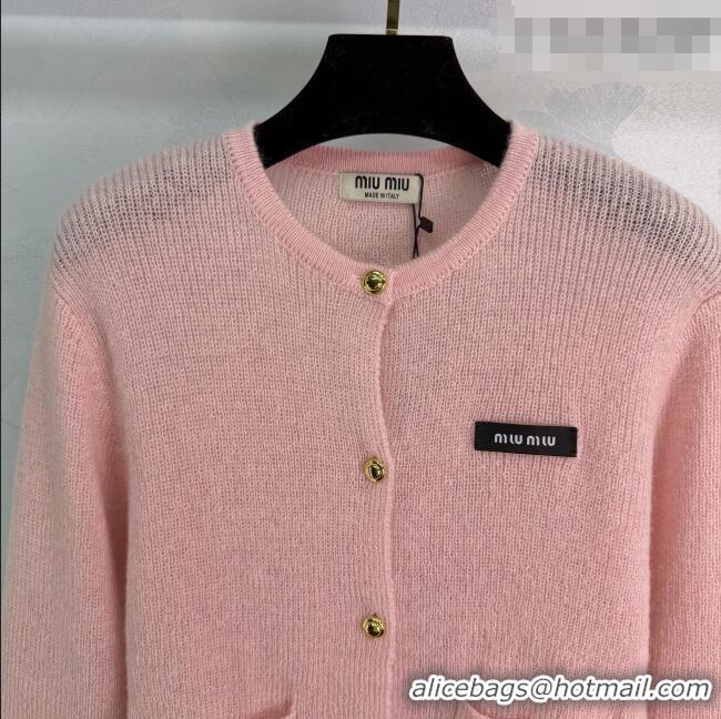 Famous Brand Miu Miu Wool Mohair Cardigan MM011308 Pink 2026