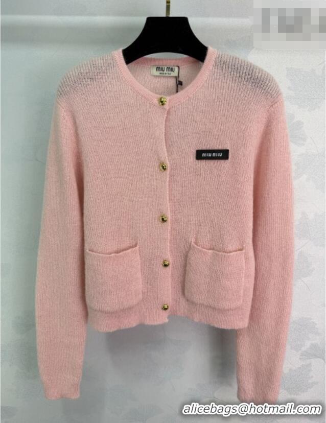 Famous Brand Miu Miu Wool Mohair Cardigan MM011308 Pink 2026