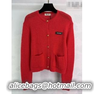 Good Taste Miu Miu Wool Mohair Cardigan MM011308 Red 2026