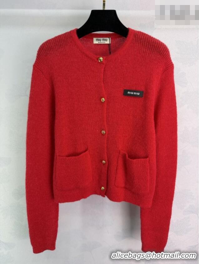 Good Taste Miu Miu Wool Mohair Cardigan MM011308 Red 2026