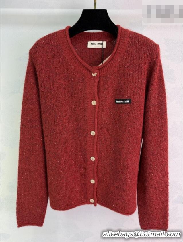Low Cost Miu Miu Sequins Cardigan MM011309 Red 2026