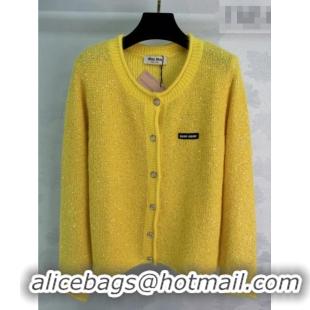 Luxury Discount Miu Miu Sequins Cardigan MM011309 Yellow 2026