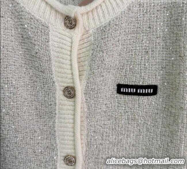​Modern Classic Miu Miu Sequins Cardigan MM011309 Grey 2026