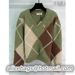 ​Market Sells Miu Miu Quilted Sweater MM011310 Green 2026