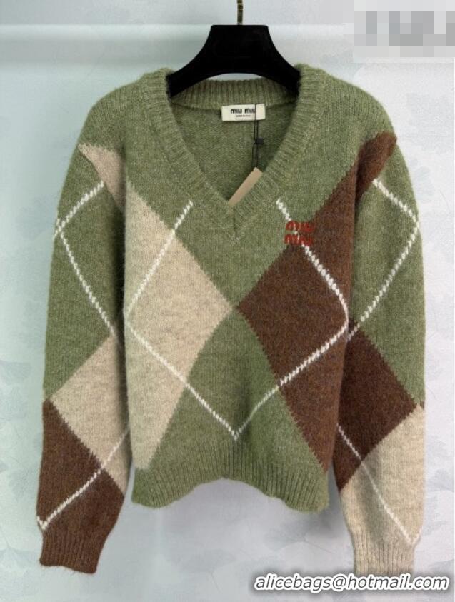 ​Market Sells Miu Miu Quilted Sweater MM011310 Green 2026