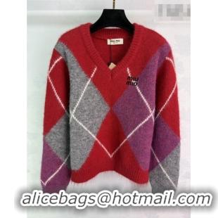 ​Best Price Miu Miu Quilted Sweater MM011310 Red 2026