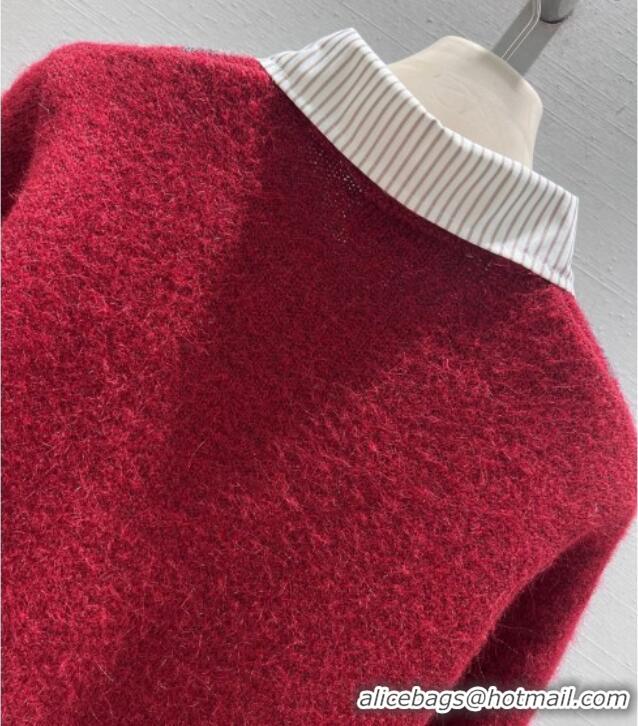 Reasonable Price Miu Miu Wool Mohair Heart Cardigan MM011311 Red 2026