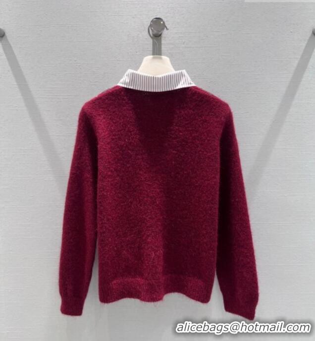 Reasonable Price Miu Miu Wool Mohair Heart Cardigan MM011311 Red 2026