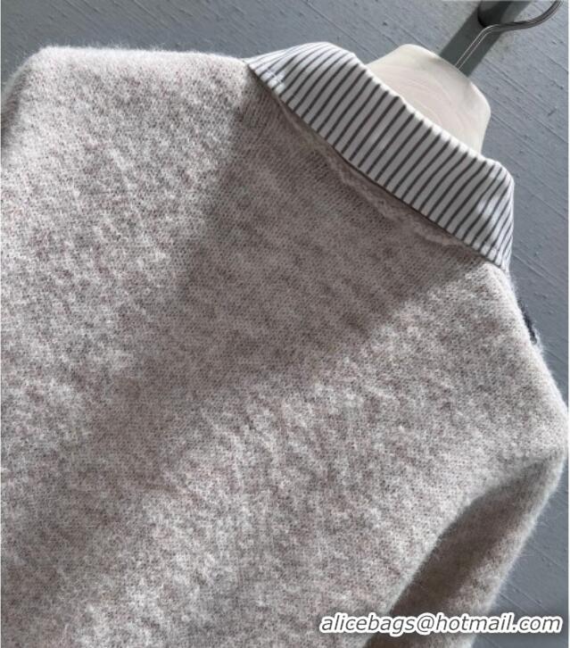 Most Popular Miu Miu Wool Mohair Heart Cardigan MM011311 Light Grey 2026