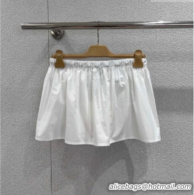 Cheapest Miu Miu Cotton Mini Skirt MM011315 White 2026