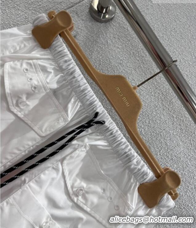 Cheapest Miu Miu Cotton Mini Skirt MM011315 White 2026