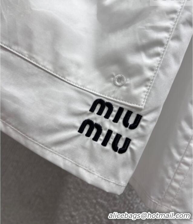 Cheapest Miu Miu Cotton Mini Skirt MM011315 White 2026