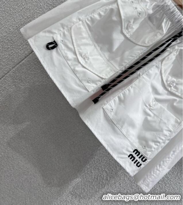 Cheapest Miu Miu Cotton Mini Skirt MM011315 White 2026