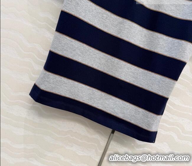 Top Grade Miu Miu Striped Polo T-Shirt MM011317 Grey/Blue 2026