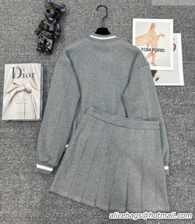 Fashion Discount Miu Miu Jacket and Skirt Set MM011323 Grey 2026