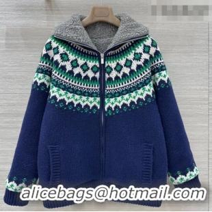 Grade Discount Miu Miu Wool Padded Jacket MM011325 Blue/Green/White 2026