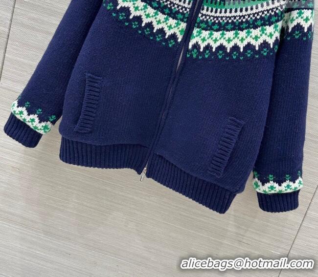 Grade Discount Miu Miu Wool Padded Jacket MM011325 Blue/Green/White 2026