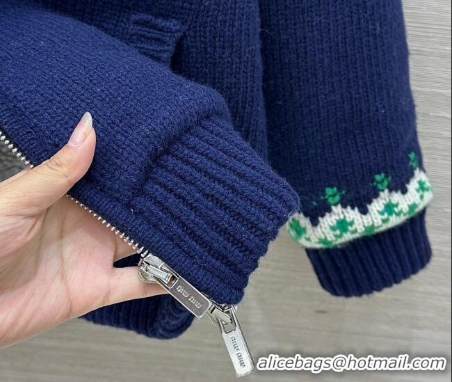 Grade Discount Miu Miu Wool Padded Jacket MM011325 Blue/Green/White 2026