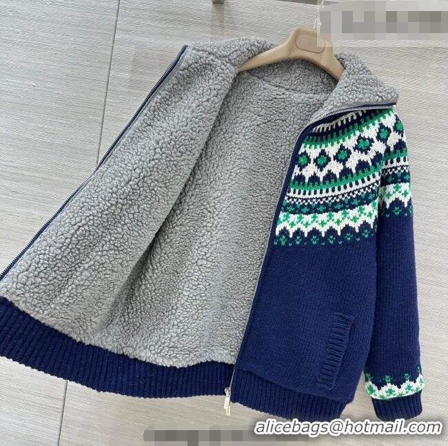 Grade Discount Miu Miu Wool Padded Jacket MM011325 Blue/Green/White 2026