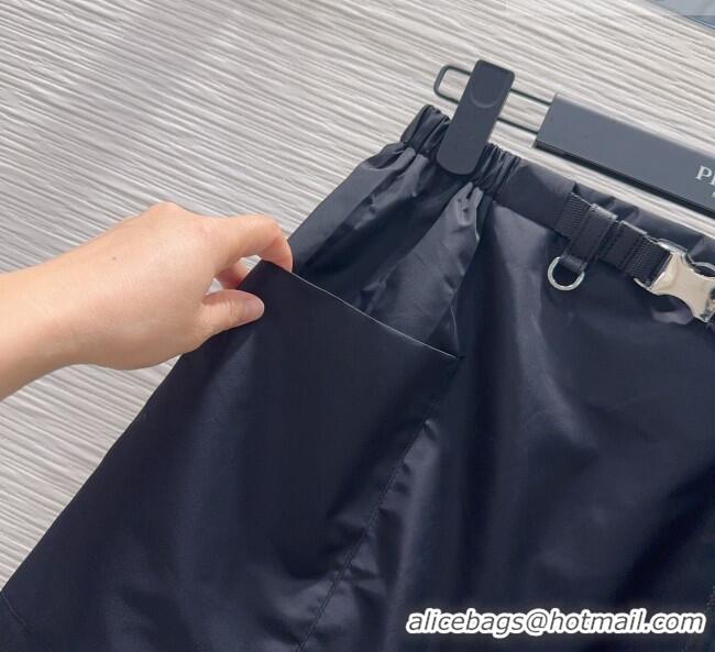 Luxury Cheap Prada Nylon Mini Skirt PR011301 Black 2026