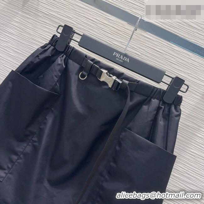 Luxury Cheap Prada Nylon Mini Skirt PR011301 Black 2026