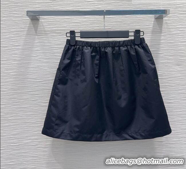 Luxury Cheap Prada Nylon Mini Skirt PR011301 Black 2026