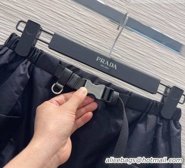Luxury Cheap Prada Nylon Mini Skirt PR011301 Black 2026