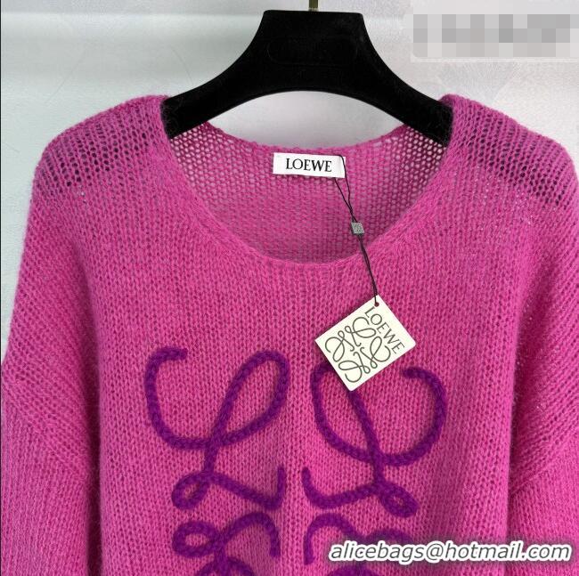 Top Quality Loewe Wool Mohair Sweater LW011301 Pink 2026