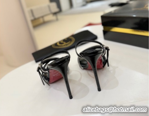 Sophisticated Christian Louboutin Zip Heel Slides Sandal 10cm in Leather CL120901 Black 2026