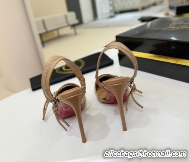 Lower Price Christian Louboutin Zip Heel Sandals 10.5cm in Patent Leather CL120901 Beige 2026