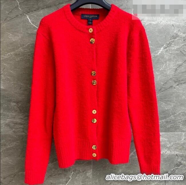 Promotional Louis Vuitton Wool Blend Cardigan LV011302 Red 2026