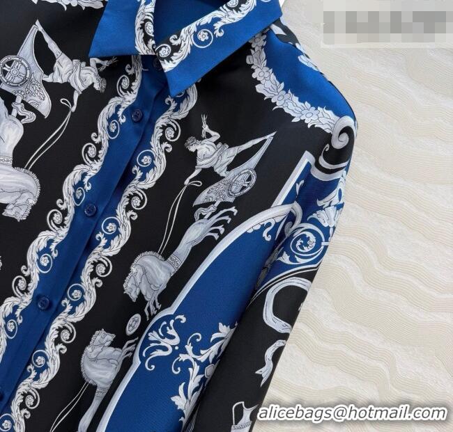 Cheap Discount Givenchy Silk Shirt GI011301 Blue 2026