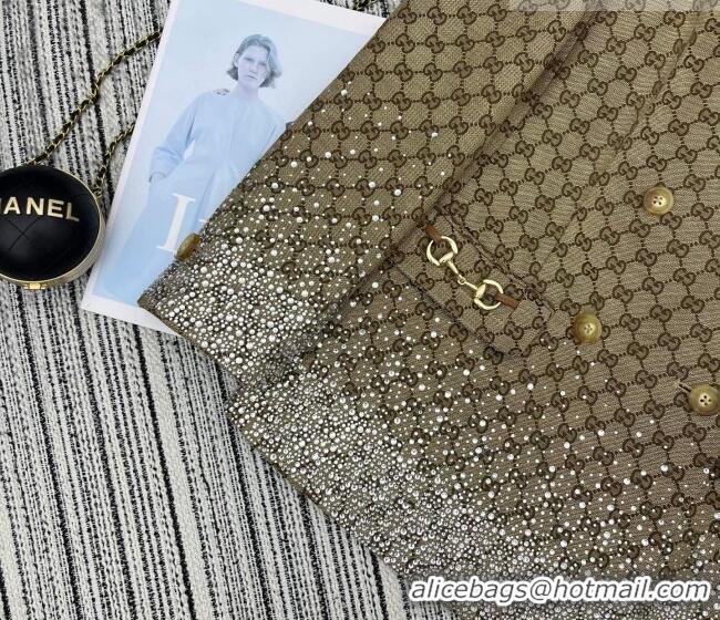 Top Grade Gucci GG Strass Jacket GG011301 Beige 2026