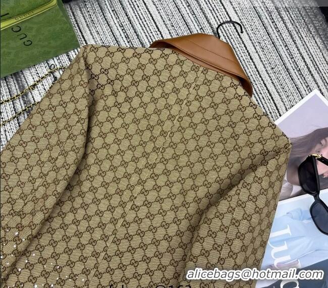 Top Grade Gucci GG Strass Jacket GG011301 Beige 2026
