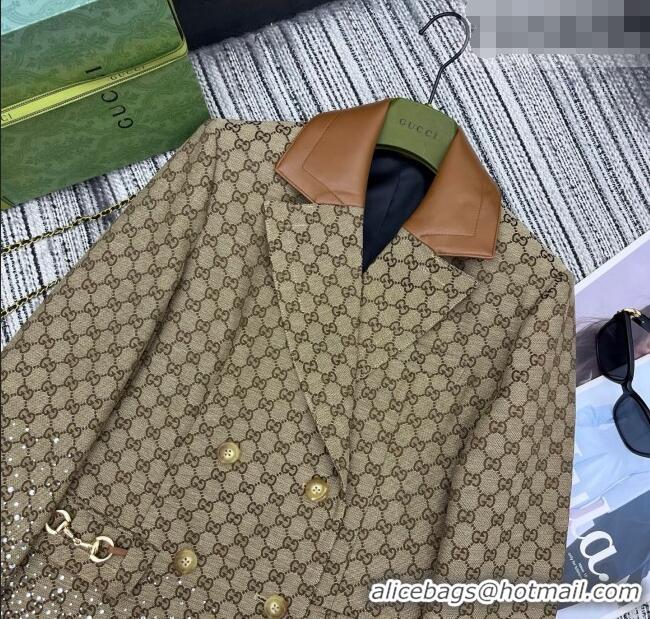 Top Grade Gucci GG Strass Jacket GG011301 Beige 2026