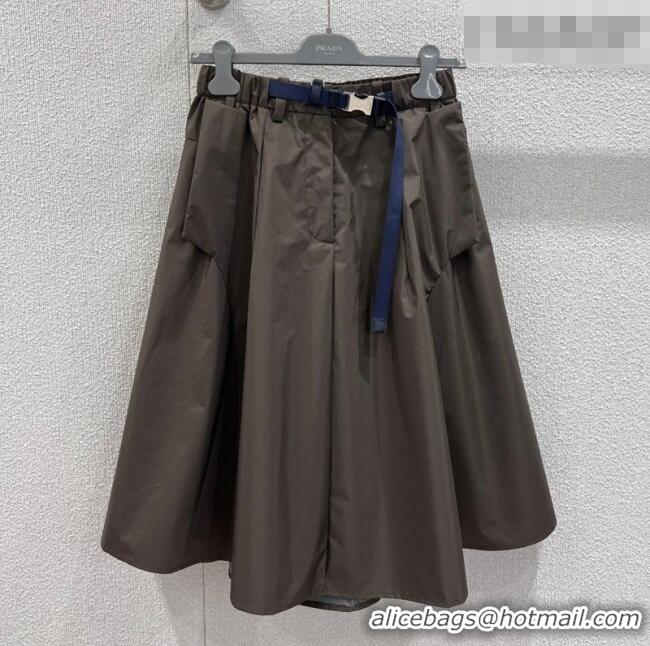 Trendy Design Prada Nylon Skirt PR011302 Taupe 2026