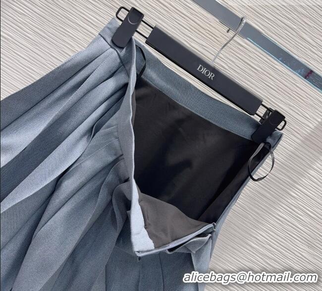 Famous Brand Dior Jacket and Skirt Set with Bow and Chain DR011302 Grey 2026