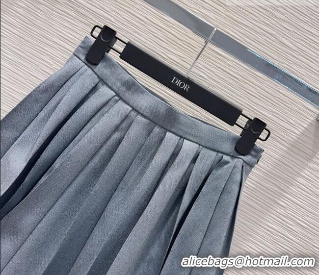 Famous Brand Dior Jacket and Skirt Set with Bow and Chain DR011302 Grey 2026