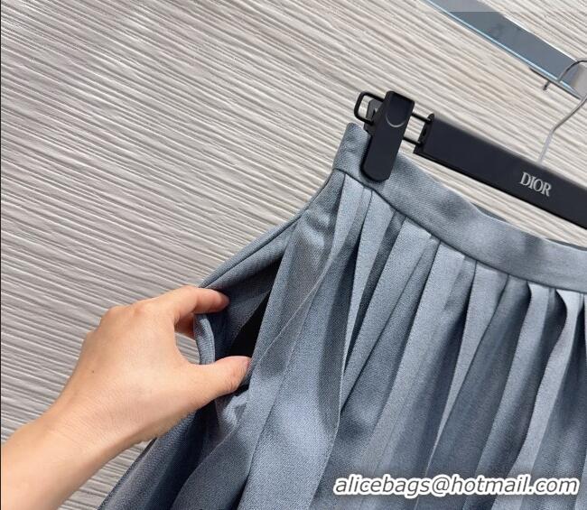 Famous Brand Dior Jacket and Skirt Set with Bow and Chain DR011302 Grey 2026