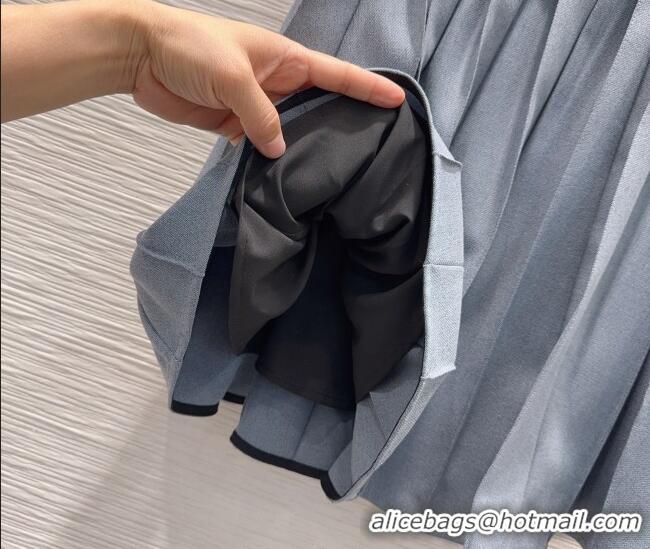 Famous Brand Dior Jacket and Skirt Set with Bow and Chain DR011302 Grey 2026