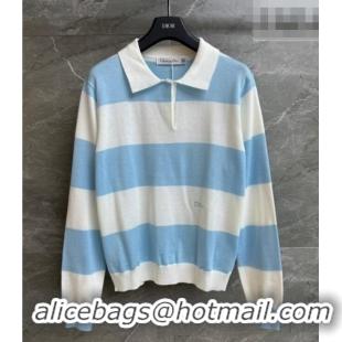 Good Quality Dior Striped Polo Shirt DR011305 White/Blue 2026