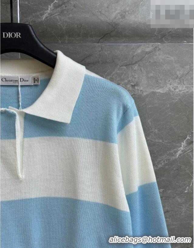 Good Quality Dior Striped Polo Shirt DR011305 White/Blue 2026