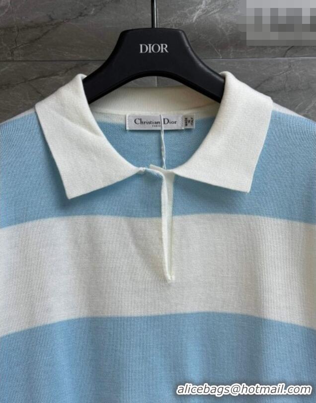 Good Quality Dior Striped Polo Shirt DR011305 White/Blue 2026