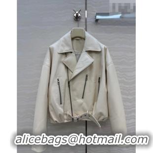 Luxury Cheap Loewe Sheepskin Leather Down Jacket LW011304 White 2026