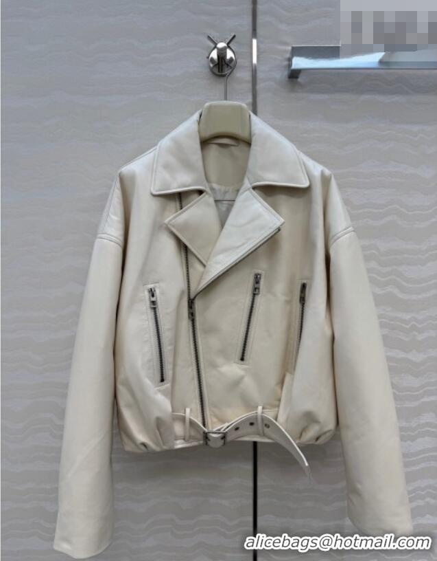 Luxury Cheap Loewe Sheepskin Leather Down Jacket LW011304 White 2026