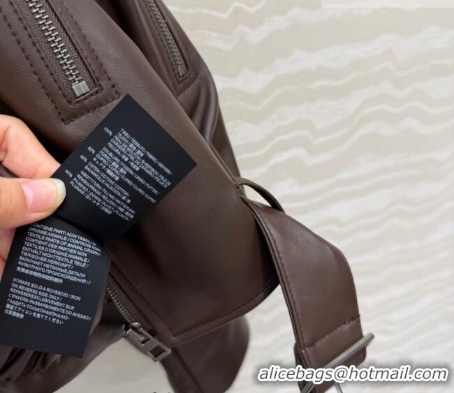 Best Price Loewe Sheepskin Leather Down Jacket LW011304 Brown 2026